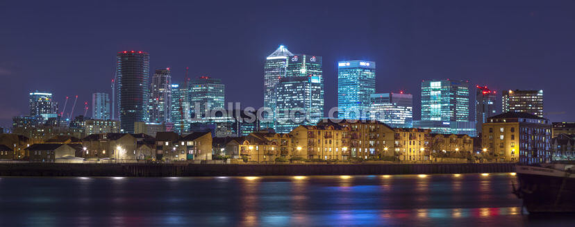 Illuminated London Skyline at Night
