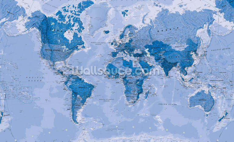 World Map Blue World Map Blue