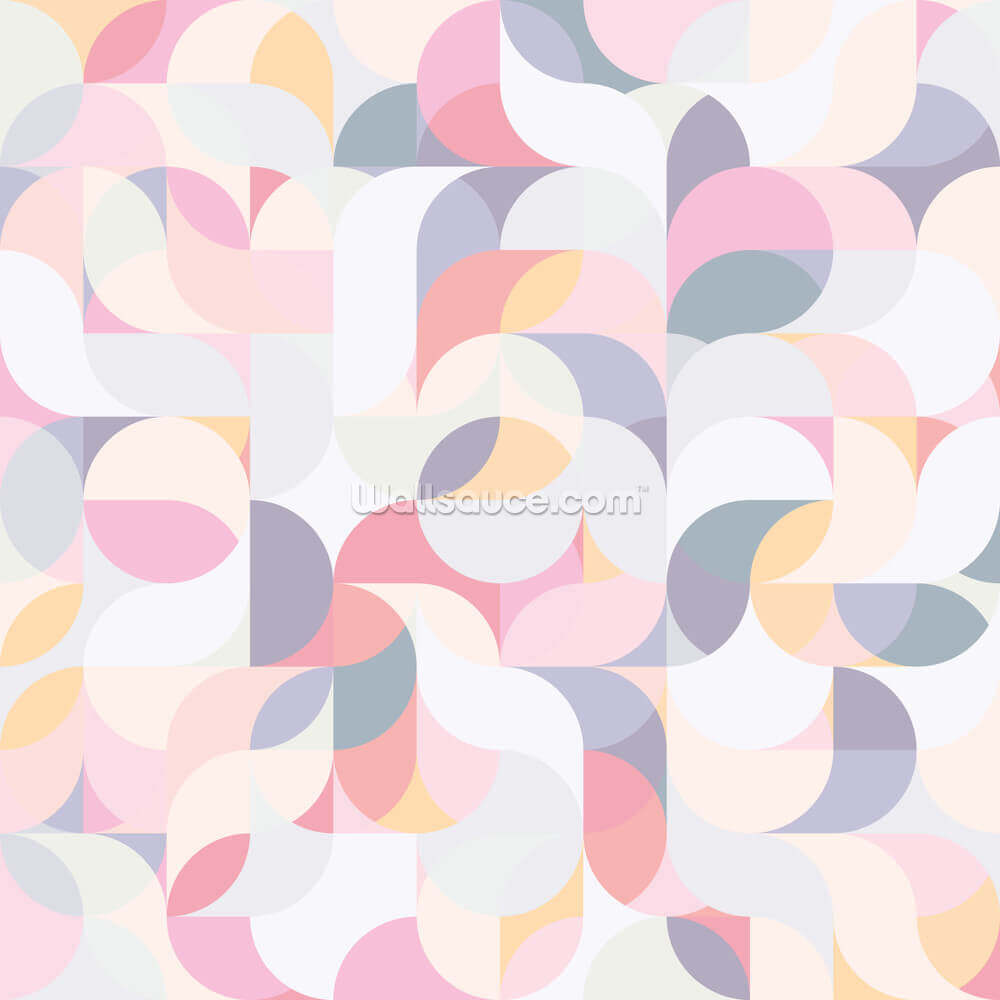 Pastel circulaire geometrische behang muurschildering Pastel circulaire geometrische behang muurschildering