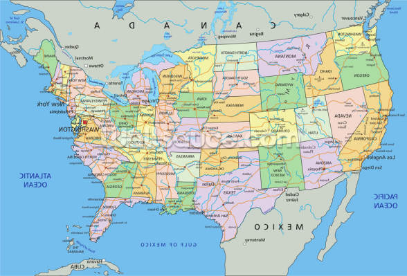 U.S. Political Map Wallpaper Mural | Wallsauce US