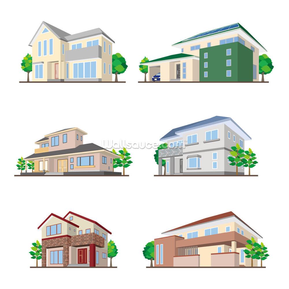 家のイラスト 立体図形 Wallsauce Es