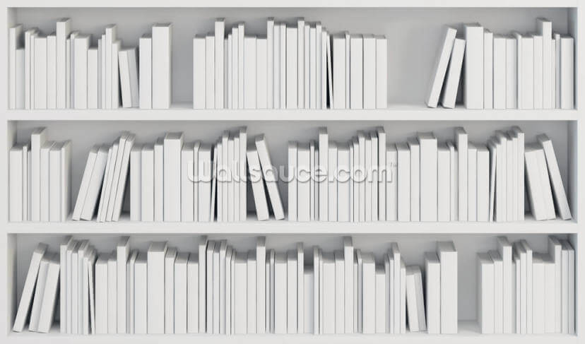 Bookcase with White Books Bookcase with White Books