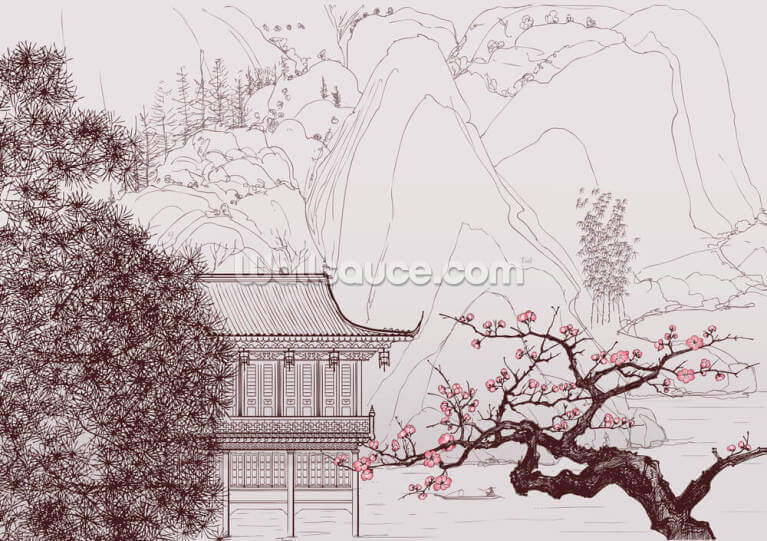 Delicate Chinese Landscape Illustration Delicate Chinese Landscape Illustration