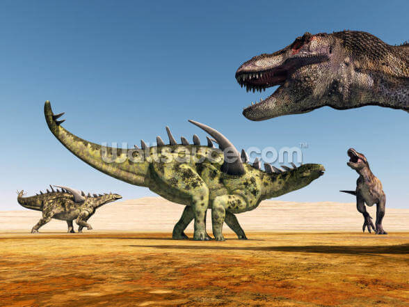 dinosaurs gigantspinosaurus and tyrannosaurus rex