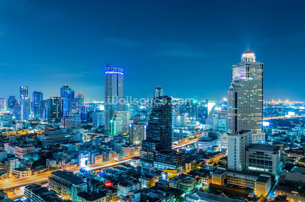 bangkok cityscape at night wallpaper mural wallsauce us
