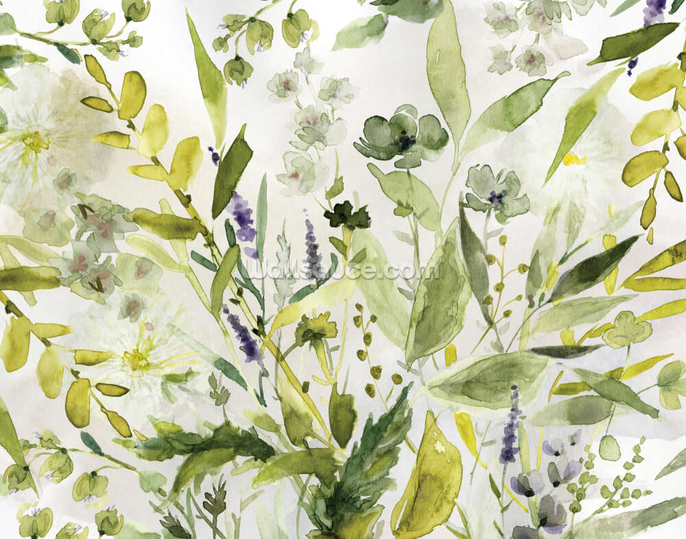 Olive Green Plants Wallpaper By Carol Robinson Wallsauce Uk