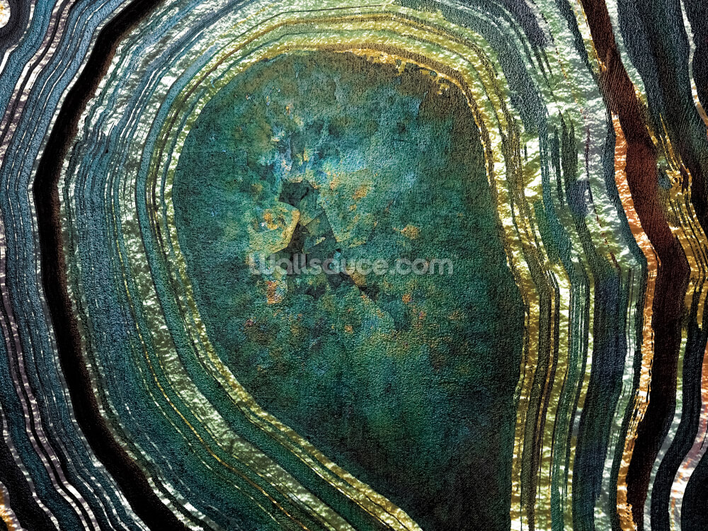 emerald gold agate mural by lara skinner wallsauce us