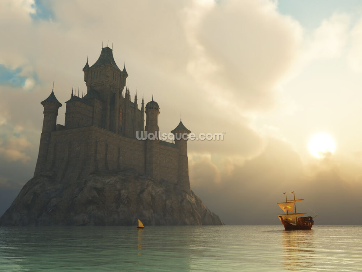 fantasy-castle-at-sunset