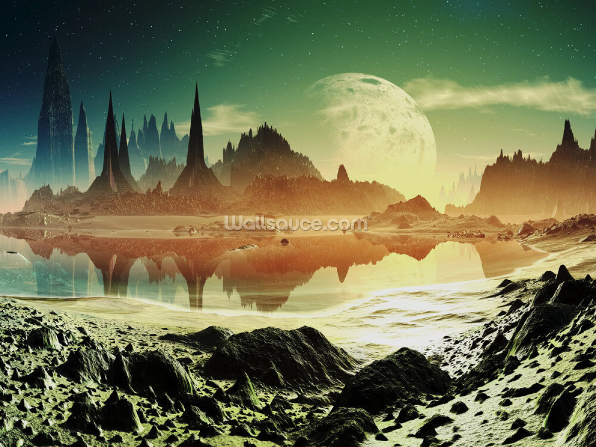 alien-city-ruins-beside-lake