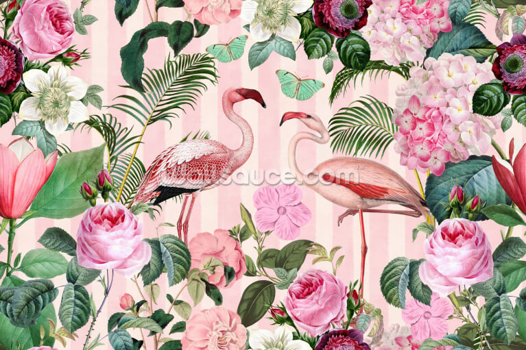 Flamingo Wallpaper & Wall Murals | Wallsauce AU
