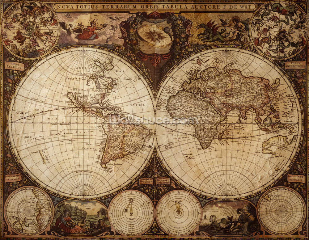 Fonkelnieuw Vintage World Map Wallpaper | Wallsauce US VH-07