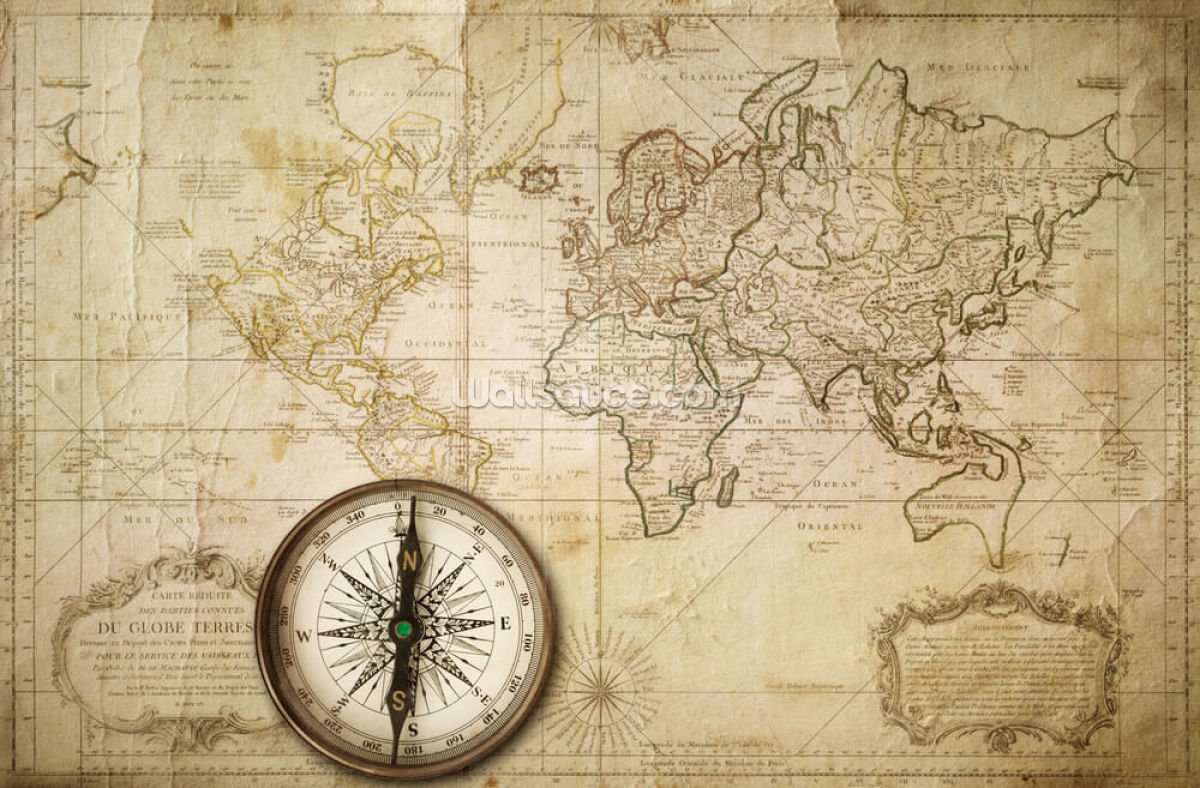 alte-landkarte-und-kompass