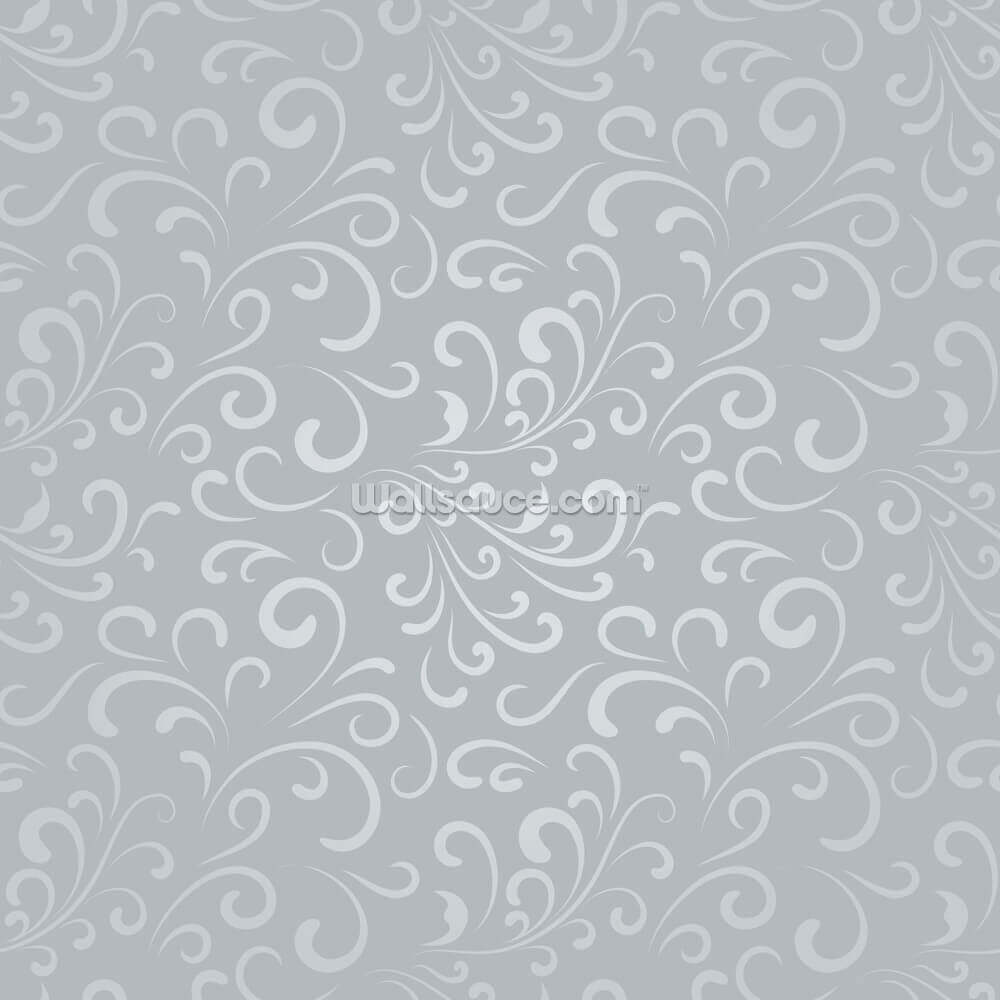 Silver Grey Swirl Pattern Wallpaper