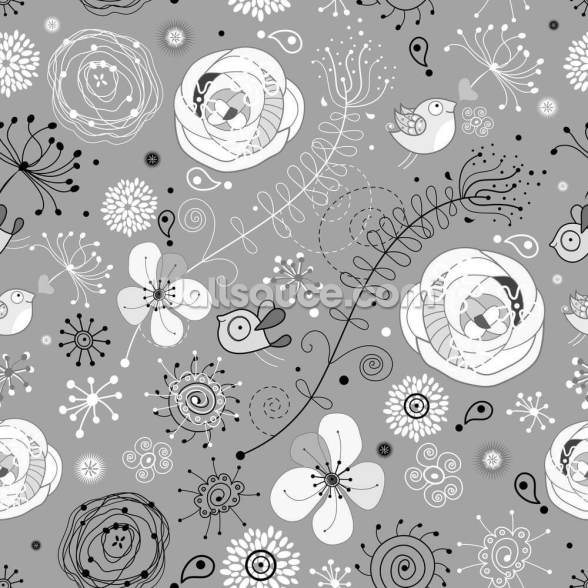 Floral Birds Wallpaper | Wallsauce AU