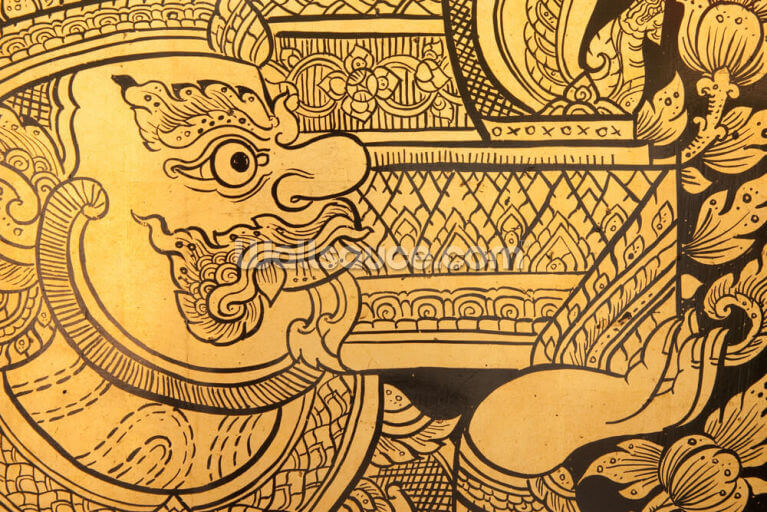 Traditional Thai style painting. Traditional Thai style painting.