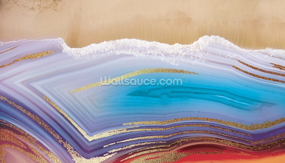golden blue agate wallpaper wallsauce us