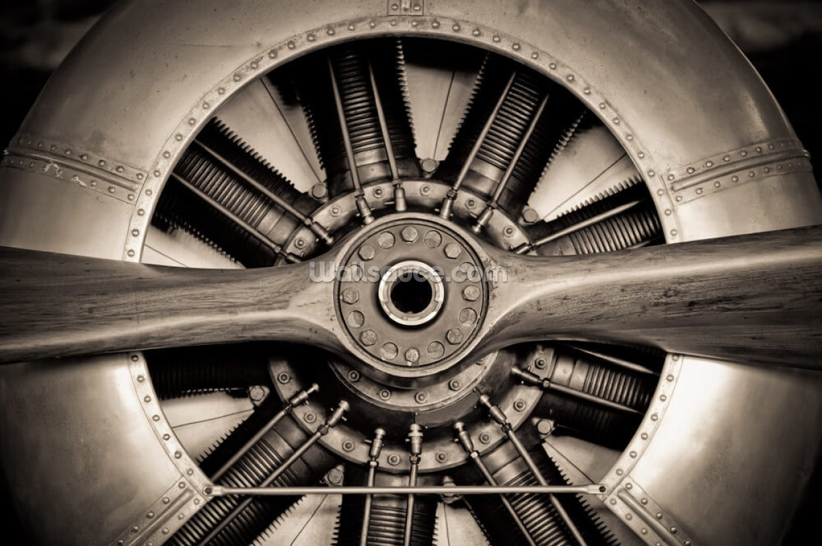 motor-de-aeronave-de-hlice-vintage