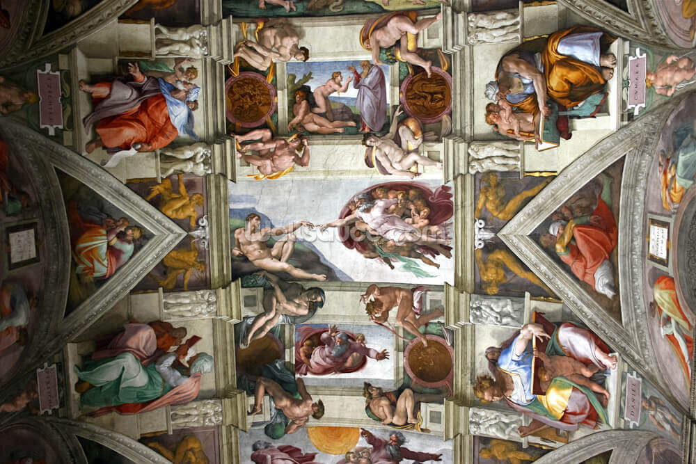 papier peint mural d'art personnalisé appelé Sixtine Chapel Rome pour les plafonds de chambre papier peint mural d'art personnalisé appelé Sixtine Chapel Rome pour les plafonds de chambre