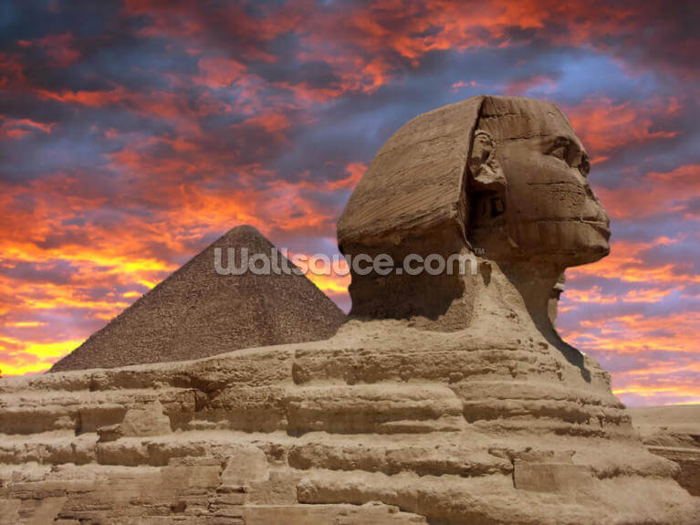 Pyramid and Sphinx at Sunset Pyramid and Sphinx at Sunset