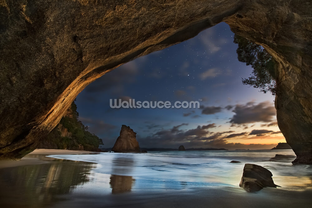 Cathedral Cove Wall Mural Wallpaper Wallsauce Us