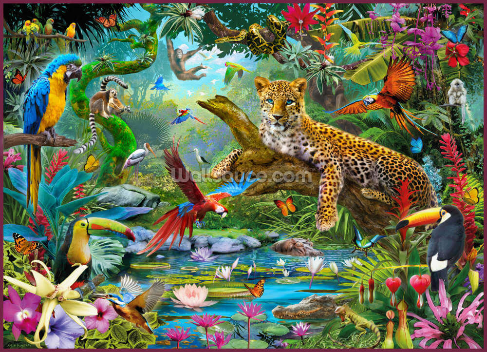 Leopard In Jungle Wallpaper Wallsauce Se