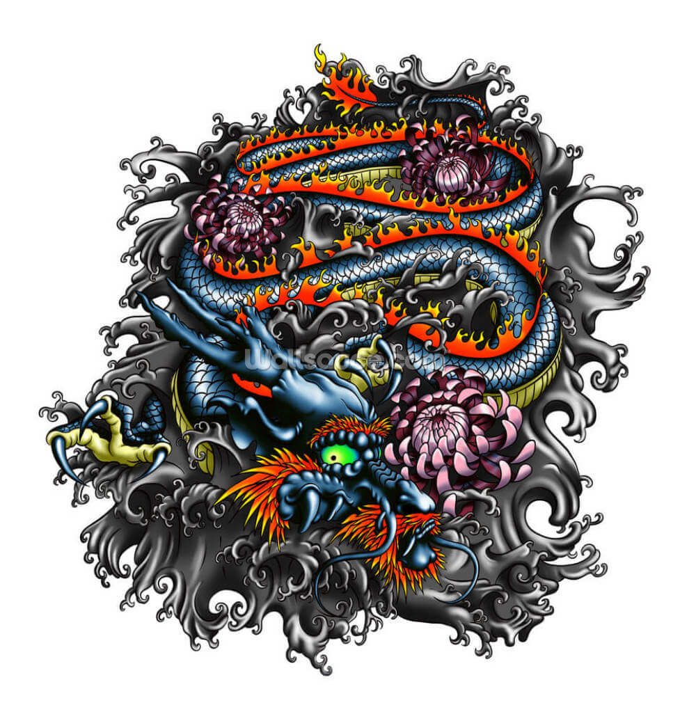 Japanese Dragon Wallpaper | Wallsauce US