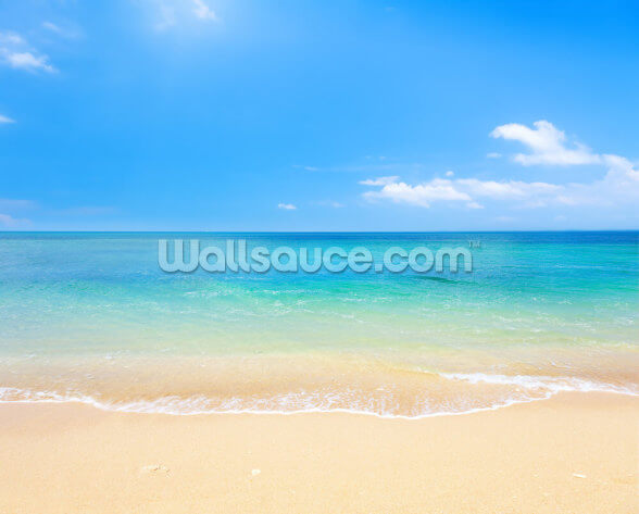 Murale Con Vista Mare Tropicale E Spiaggia Wallsauce It