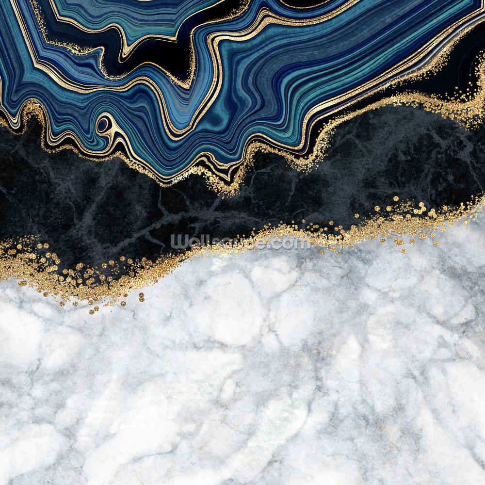 abstract background blue agate with golden veins white and black marble fake painted artificial wallsauce us