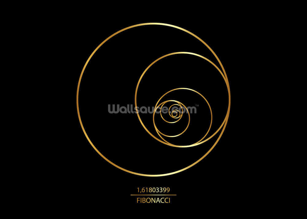 fibonacci sequence circle golden ratio geometric shapes spiral circles in golden proportion wallsauce ae