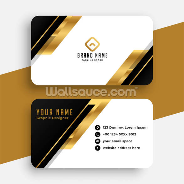 Modern Black And Golden Business Card Design Wallsauce No