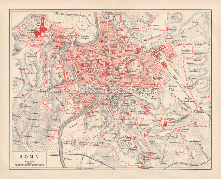 Map of Rome 1878 Map of Rome 1878