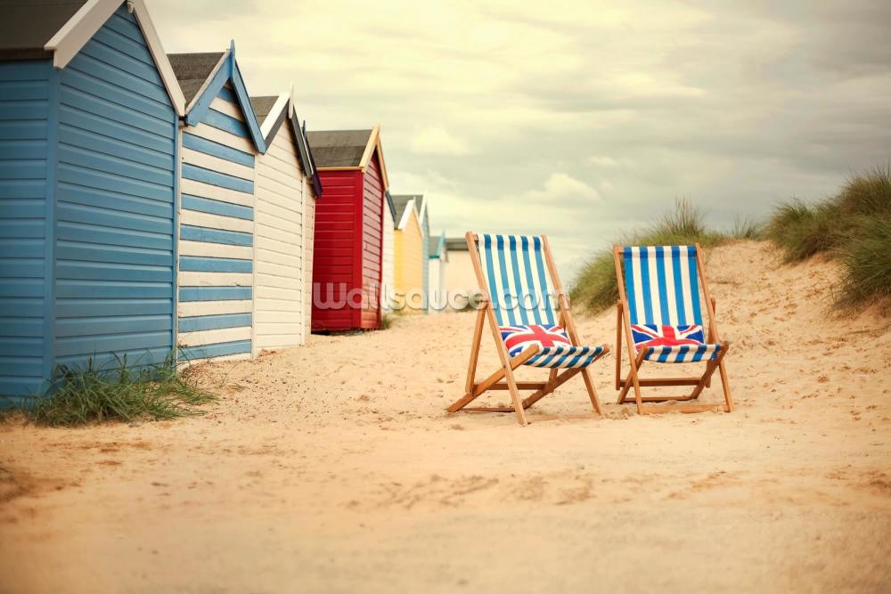 deck chairs wallpaper wallsauce uk