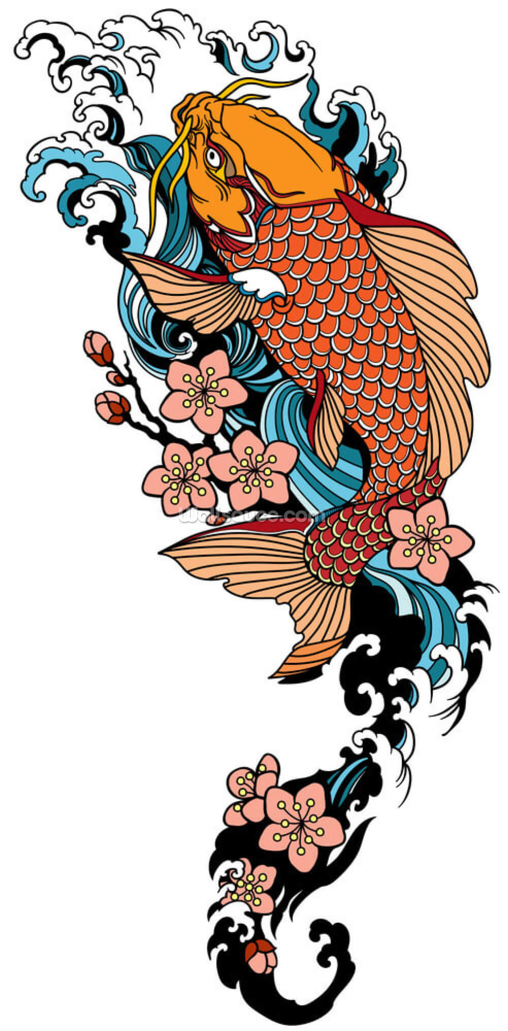 Premium Vector  Koi fish tattoo design