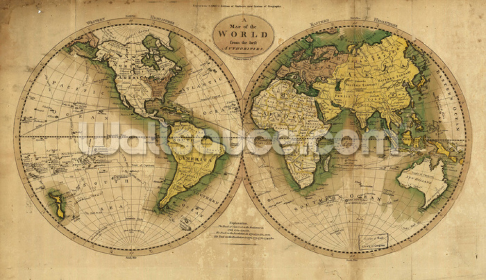 Old Map Of The World Wallpaper Wallsauce Ae
