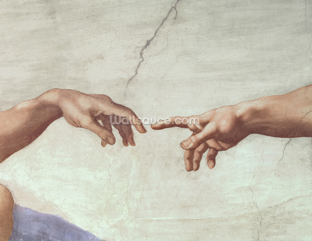 michelangelo hands of god adam wall mural wallsauce us