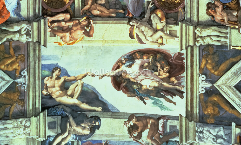Sistine Chapel Ceiling Creation Of Adam Mural Wallsauce Us