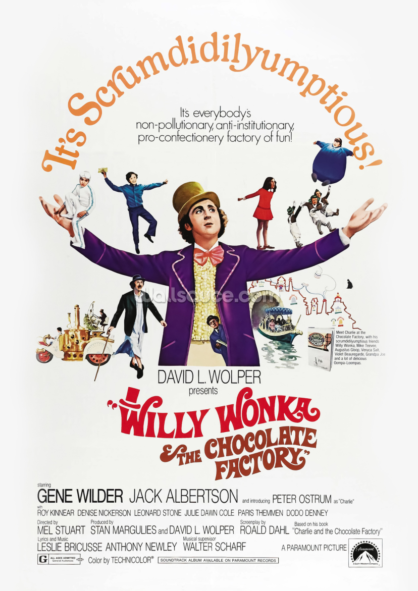 Willy Wonka & the Chocolate Factory Movie Poster (White) Willy Wonka & the Chocolate Factory Movie Poster (White)