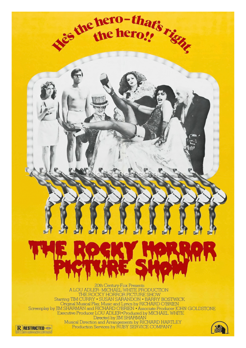 The Rocky Horror Picture Show Movie Poster (Yellow) Wallsauce UK