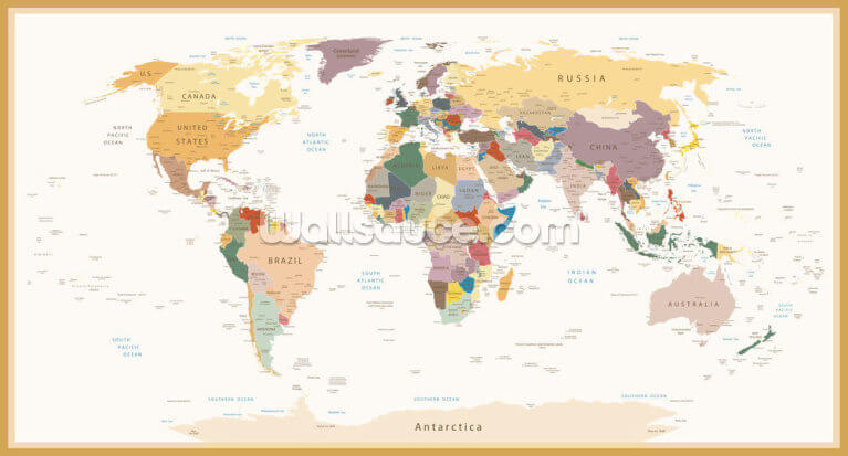 Political World Map Vintage Colours Political World Map Vintage Colours