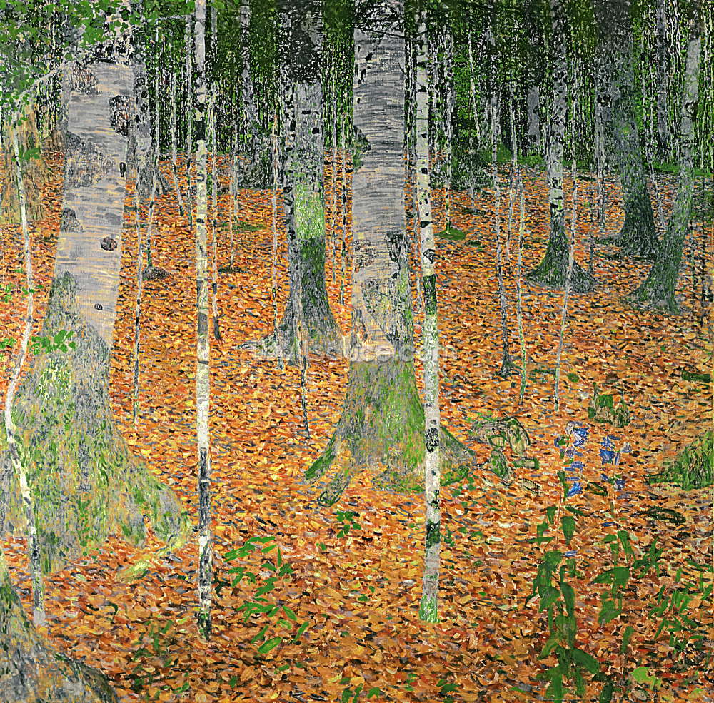the birch wood wallpaper mural by gustav klimt wallsauce uk