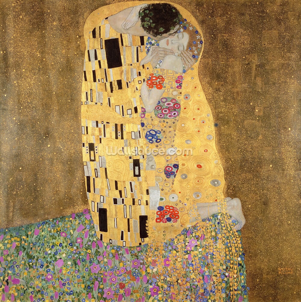 gustav klimt the kiss wallpaper mural wallsauce us