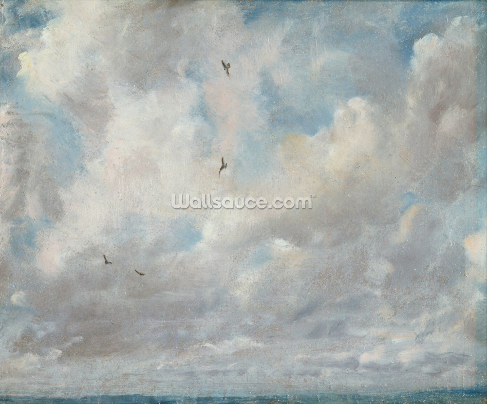 kunstmuurschildering genaamd Cloud Study, 1821 van John Constable voor keukens, badkamers en slaapkamers kunstmuurschildering genaamd Cloud Study, 1821 van John Constable voor keukens, badkamers en slaapkamers