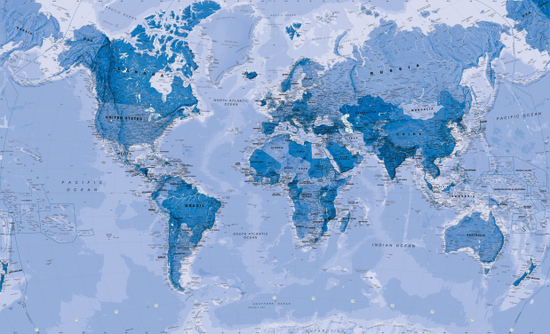 World Map Blue World Map Blue