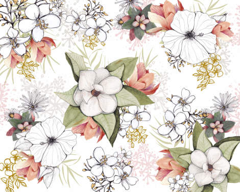 White Floral Burst White Floral Burst