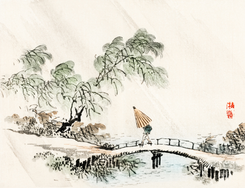 A Man Crossing the Bridge A Man Crossing the Bridge