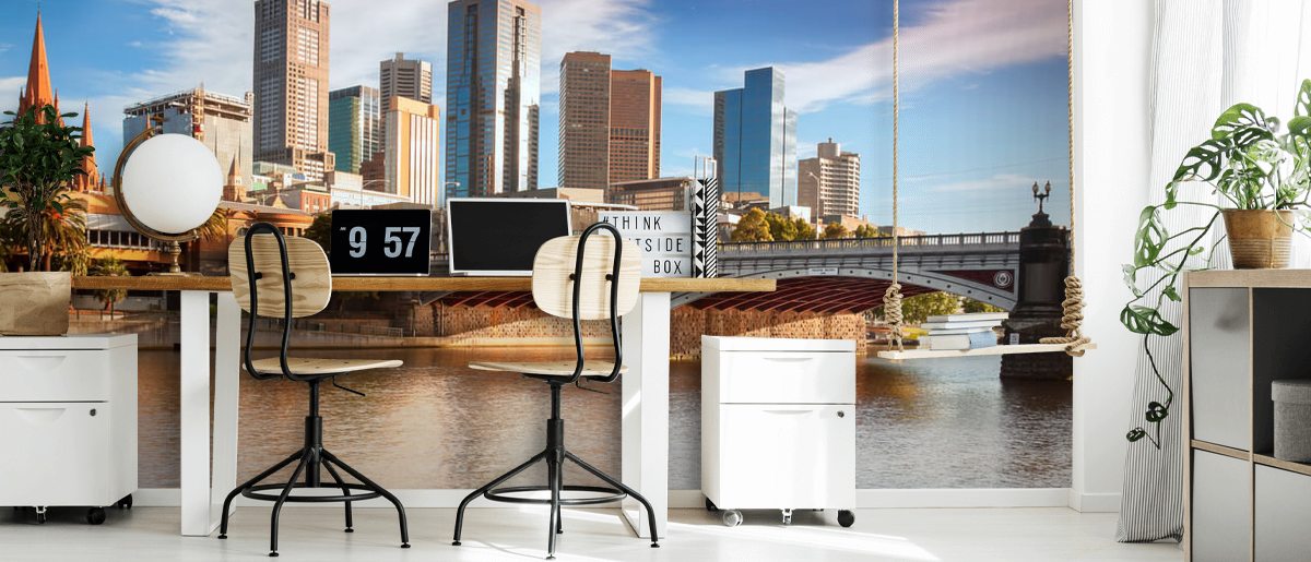 Melbourne Skyline Wall Mural Wallsauce FR