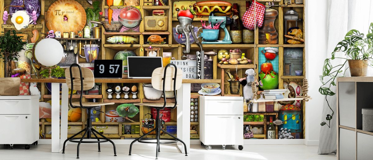 Kitchen Cupboard Wall Mural | Wallsauce EU