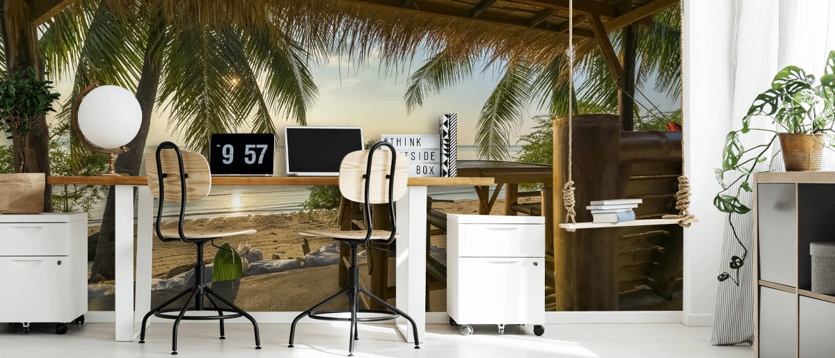 Tropical Island Hut Wallpaper Mural Wallsauce US