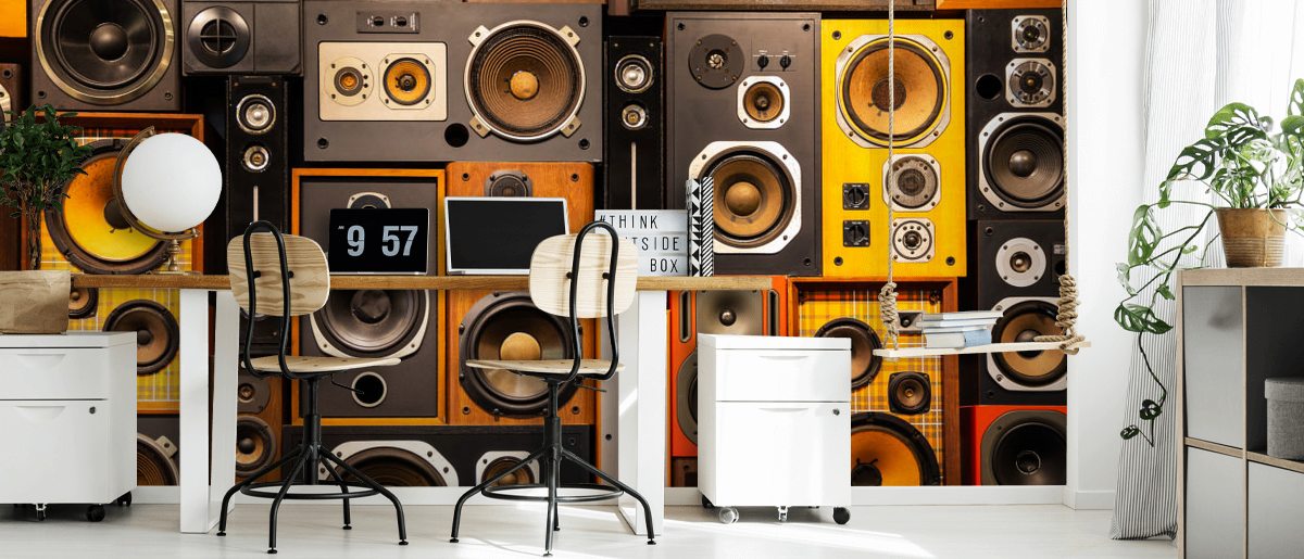 Retro Vintage Sound Speakers Wallpaper | Wallsauce US