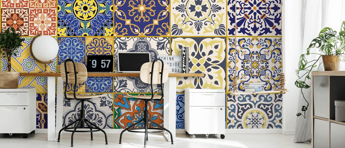 Turkish Tiles Wall Mural Wallsauce UK